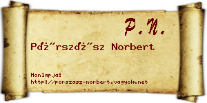 Pórszász Norbert névjegykártya